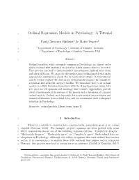 Ordinal Regression Models in Psychology: a Tutorial