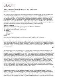 State Forms and State Systems in Modern Europe by Robert Von Friedeburg