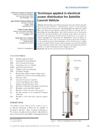 Technique Applied in Electrical Power Distribution for Satellite Launch Vehicle