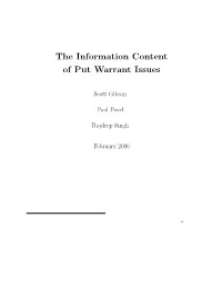 The Information Content of Put Warrant Issues