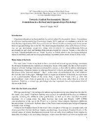 Toward a Unified Psychoanalytic Theory: Foundations in a Revised and Expanded Ego Psychology
