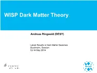 WISP Dark Matter Theory