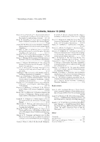 Contents, Volume 13 (2002)