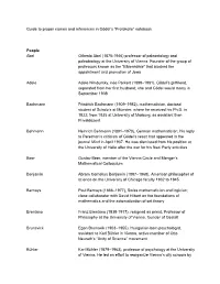 Guide to Proper Names and References in Gödel's “Protokolle