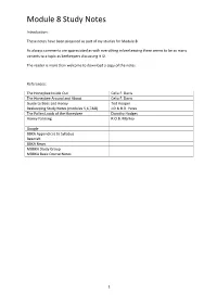 Module 8 Study Notes