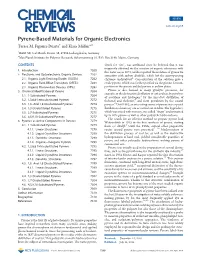Pyrene-Based Materials for Organic Electronics Teresa M