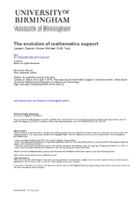The Evolution of Mathematics Support Lawson, Duncan; Grove, Michael; Croft, Tony