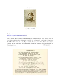 Lucy Larcom Zum Leben