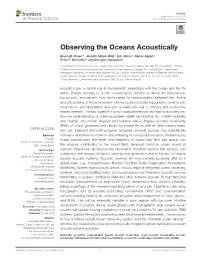 Observing the Oceans Acoustically