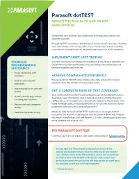 Parasoft Dottest REDUCE the RISK in C# and VB.NET DEVELOPMENT