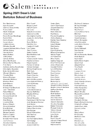 Spring 2021 Dean's List Bertolon School of Business