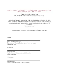 Vmcc: a Virtual Reality Framework for Augmenting Mission Control