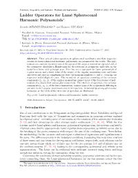 Ladder Operators for Lamé Spheroconal Harmonic