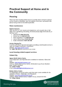 Practical Support at Home and in the Community