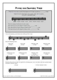 Primary and Secondary Triads