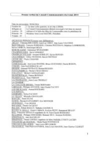 Procès Verbal Du Conseil Communautaire Du 6 M I 2014