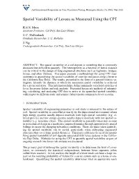 Spatial Variability of Levees As Measured Using the CPT