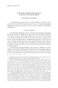 The Muratorian Fragment: the State of Research