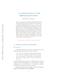 An Introduction to the Bernoulli Function