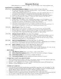 Benjamin Bystrom CV