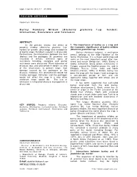 Blumeria Graminis F.Sp. Hordei ) : Interaction, Resistance and Tolerance