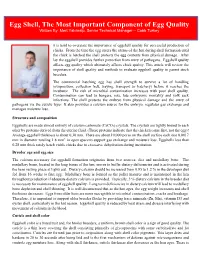 Egg Shell, the Most Important Component of Egg Quality Written By: Mert Yalcinalp, Senior Technical Manager – Cobb Turkey