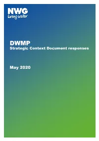 May 2020 DWMP STRATEGIC CONTEXT DOCUMENT RESPONSES