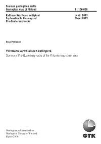 Pre-Quaternary Rocks of the Ylitornio Map-Sheet Area