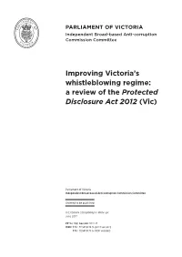 A Review of the Protected Disclosure Act 2012 (Vic)