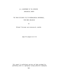 By Michael Fleischer and Constance M. Schafer Open-File Report 81