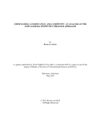Chimpanzees, Conservation, and Community: an Analysis of the Jane Goodall Institute’S Triangle Approach