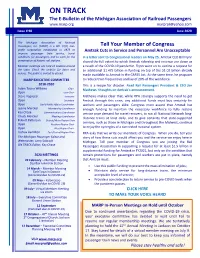 ON TRACK the E-Bulletin of the Michigan Association of Railroad Passengers Marprail@Yahoo.Com Issue # 98 June 2020