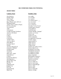 Recommended Trees for Winnetka