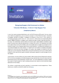 Reimagining Singapore's Built Environment Live Webinar