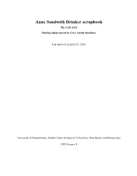Anne Sandwith Drinker Scrapbook Ms