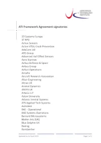 ATI Framework Agreement Signatories