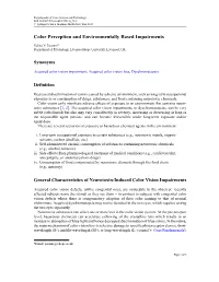 Color Perception and Environmentally Based Impairments