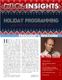 INSIGHTS Fall/Winter 2018-2019 - Volume 29, Issue 1