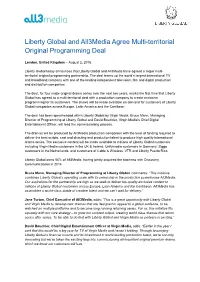 Liberty Global and All3media Agree Multi-Territorial Original Programming Deal