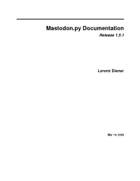 Mastodon.Py Documentation Release 1.5.1