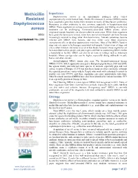 Methicillin Resistant Staphylococcus Aureus Beta-Lactam Drugs, but Not Others