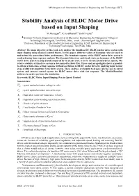 Stability Analysis of BLDC Motor Drive Based on Input Shaping