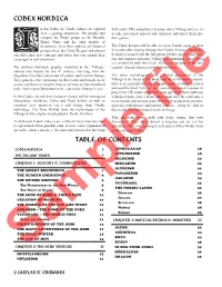 Table of Contents Codex Nordica