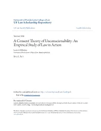 A Consent Theory of Unconscionability: an Empirical Study of Law in Action Larry A