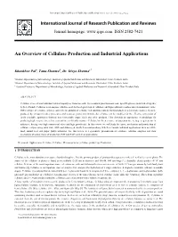 An Overview of Cellulase Production and Industrial Applications