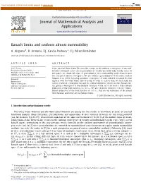 Banach Limits and Uniform Almost Summability ∗ A
