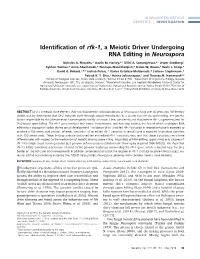 Identification of Rfk-1, a Meiotic Driver Undergoing RNA Editing in Neurospora