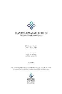 İRAN ÇALIŞMALARI DERGİSİ the Journal of Iranian Studies