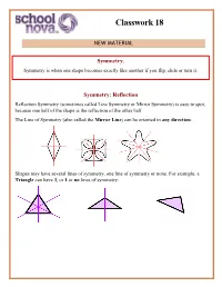 Lesson 18 Reflection Symmetry 2017-18