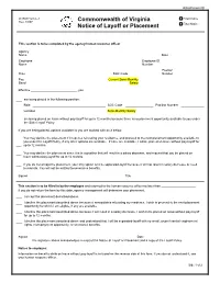 Notice of Layoff Or Reassignment